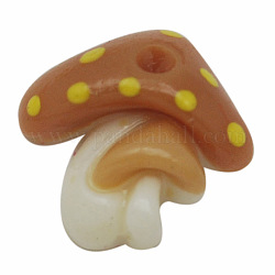 Colorful Resin Cabochons, Mushroom, Chocolate, Size: about 12mm long, 12mm wide, 4mm thick