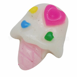 Colorful Resin Cabochons, Ice Cream, PeachPuff, Size: about 12mm long, 10mm wide, 4mm thick