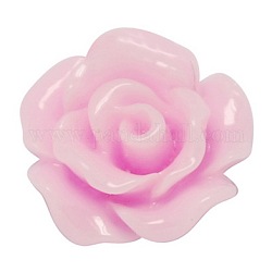 Cabochons en résine opaque, fleur, rose chaud, 10x4mm