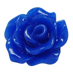 Undurchsichtigen Cabochons, Blume, Blau, 10x4 mm