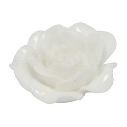 Cabochons di opaco resina, fiore, bianco, 20x9mm