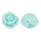 Opaque Resin Beads, Rose Flower, Pale Turquoise, 9x7mm, Hole: 1mm
