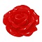 Opaque Resin Cabochons, Flower, Red, 10x4mm