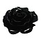 Opaque Resin Cabochons, Flower, Black, 20x9mm