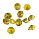 ポイントガラスラインストーン  多面カットダイヤモンド  バックメッキ  黄水晶  2.2x2mm  約1440個/袋 CR2.2mm43Y-1