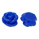 オペーク樹脂ビーズ  花バラ  ブルー  9x7mm  穴：1mm CRES-B1029-A39-1