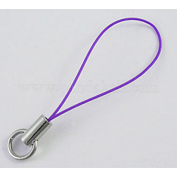 Петли шнура с концами железа, платина, фиолетовые, длиной около 46 мм , кольцо: около 8мм диаметром