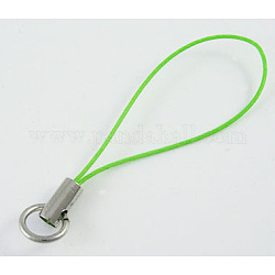 La boucle de corde avec des fermoir pour cordon fer, platine, verte, longueur d'environ 46 mm , anneau: environ 8 mm de diamètre