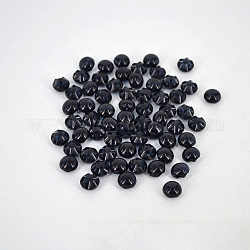Boutons de cristal transparent, bouton acrylique, noir, environ 12 mm de diamètre, Trou: 1.5mm, environ 150 pcs / sachet 