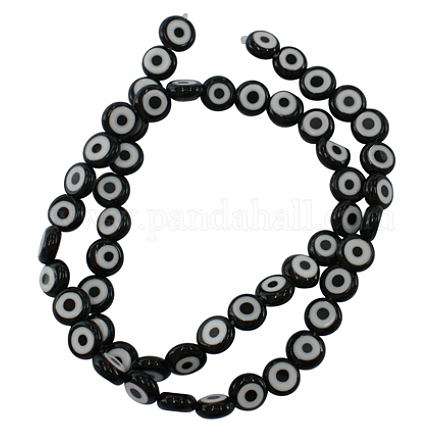 Chapelets de perles vernissées manuelles D218-6mm-2-1