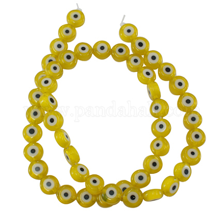 Chapelets de perles vernissées manuelles D218-8mm-3-1