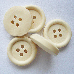 4 pulsanti buche per camicie, bottoni in legno da 1 pollice, papayawhip, circa25 mm di diametro, 100pcs/scatola