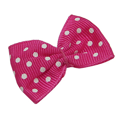 Ribbon Bowknot & Hair Bows Costume Accessories, Deep Pink, 35~40x24~25mm