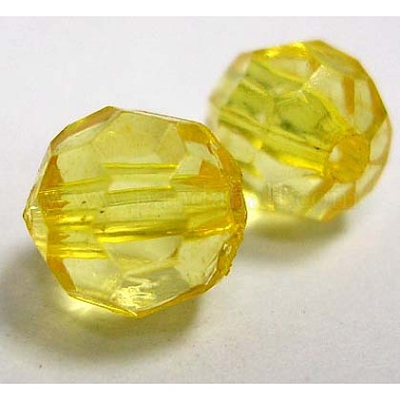 Faceted Round Transparent Acrylic Beads DB14mmC29-1