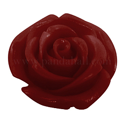 Synthetic Coral Beads, Flower, Dyed, Half Drilled, Red, about 29~30mm wide, 29~30mm long,18mm thick, hole: 0.5mm