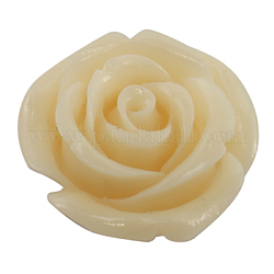 Synthetic Coral Beads, Flower, Dyed, Half Drilled, White, about 29~30mm wide, 29~30mm long,18mm thick, hole: 0.5mm