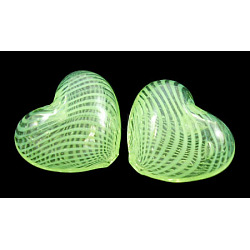Handmade Blown Glass Beads, Mother's Day Jewellry Making, Heart, Light Green, about 16mm wide, 15mm long, hole: 1mm