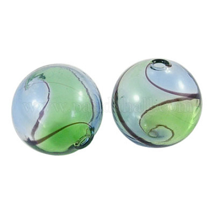 Handmade Blown Glass Globe Beads DH003Y-5-1