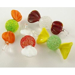Chalumeau grands pendentifs, candy, Noël, couleur mixte, 68~73x19~22mm, Trou: 6mm