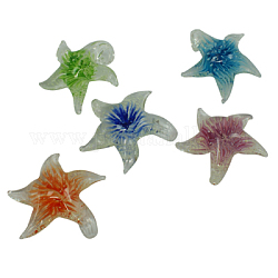 Pendente murano luminoso fatto a mano, stelle marine / stelle marine, colore misto, circa 44~49 mm di larghezza, 43~49 mm di lunghezza, 13 mm di spessore, Foro: 7 mm
