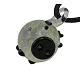 手作りランプワークペンダント  夜光  ピギーチャーム  ブラック  約16 mm幅  長さ22mm  厚さ14mm  穴：4mm DP182-12-1