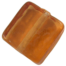 Handmade Lampwork Beads, Square, Chocolate, about 12mm wide, 12mm long, hole: 2mm