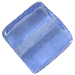 Handmade Lampwork Beads, Square, Cornflower Blue, about 12mm wide, 12mm long, hole: 2mm