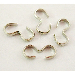 Iron Quick Link Connectors, Chain Findings, Cadmium Free & Lead Free, Number 3 Shaped Clasps Clasps, Platinum, 14x7mm, Hole: 2.5~4.2mm