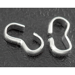 Connettori rapidi per ferro, risultati a catena, fermagli a forma di numero 3, colore argento placcato, 7.5~8 mm di lunghezza, 4 mm di larghezza, 1~2 mm di spessore