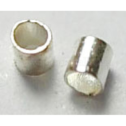 真鍮製つぶし玉カシメ玉  ニッケルフリー  チューブ  銀  1.5mm  穴：1mm E001-NFS-1