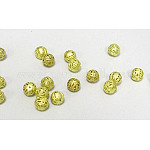 Abalorios de filigrana de bronce, redondo, dorado, 8mm, agujero: 0.5 mm
