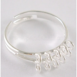 Gambi anello in ottone regolabile, colore argento placcato, misura:circa19mm di diametro