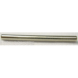 Smooth Brass Tube Beads, Platinum Color, about 2mm in diameter, 20mm long, hole: 1mm