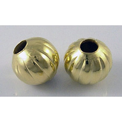 Iron Corrugated Beads, Golden, Round, 5mm in diameter, hole:2mm, about 5360pcs/1000pcsg