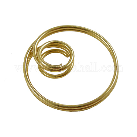 アイアン製フレームコネクター  リング/円  ゴールドカラー  大きなリング：直径21~22mm  内側の小さなリング：直径約9mm  穴：約7~8mm E167-G-1