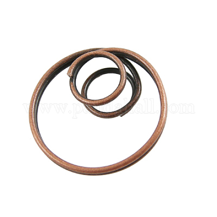 アイアン製フレームコネクター  リング/円  赤銅色  大きなリング：直径21~22mm  内側の小さなリング：直径約9mm  穴：約7~8mm E167-R-1