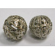 フィリグリービーズ  フィリグリーボール  真鍮  ラウンド  プラチナ  1cm  穴：約1mm EC123-2