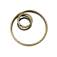 アイアン製フレームコネクター  リング/円  アンティークブロンズカラー  大きなリング：直径21~22mm  内側の小さなリング：直径約9mm  穴：約7~8mm E167-AB-1