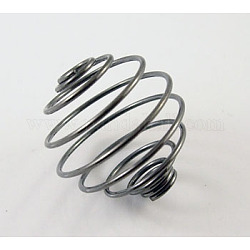 Iron Spiral Bead Cages, Round, Gunmetal, 21x20mm, Hole: 4mm, about 170pcs/500g