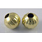 Iron Corrugated Beads, Golden, Round, 8mm in diameter, hole: 3mm, about 1563pcs/1000g