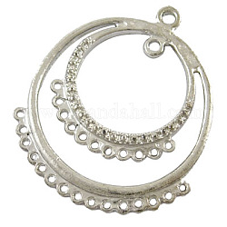 Chandelier Component, Alloy Links, Lead Free and Cadmium Free, Flat Round, Silver Color Plated, 42.5mm long, 35.5mm wide, 2mm thick, hole:2.5mm