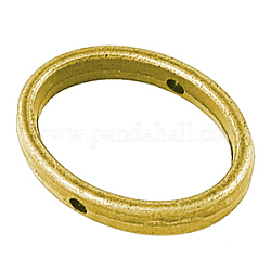 Aluminium Perlen Rahmen, Bleifrei und cadmium frei, Oval, Goldene Farbe, ca. 19 mm lang, 14.5 mm breit, 3 mm dick, Bohrung: 1 mm