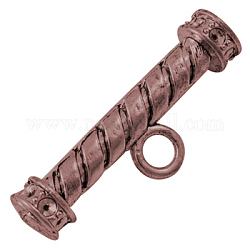 Alloy Bar Pendants, Toggle Clasps Parts, Cadmium Free & Nickel Free & Lead Free, Red Copper, 36x8mm, Hole: 4mm