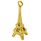 Tibetan Style Alloy Pendants, Eiffel Tower Charm for Bracelet Making, Lead Free and Cadmium Free, Golden, 24x8x7mm, Hole: 1.5mm