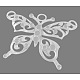 チベットスタイルの合金の大きな蝶のペンダントラインストーンのセッティング  カドミウムフリー＆鉛フリー  銀  69x88x4mm  穴：8mm EA13543Y-S-1