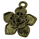 チベットスタイルの花のペンダントラインストーンのセッティング  アンティークブロンズ  鉛フリー＆カドミウムフリー  20x17x3mm  穴：2mm EAAA008Y-AB-1