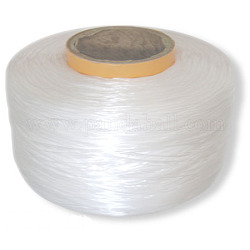 Filo di cristallo elastico piatto, filo per perline elastico, per realizzare bracciali elastici, bianco, 0.6 mm di spessore, circa 6561.67 iarde (6000 m)/rotolo