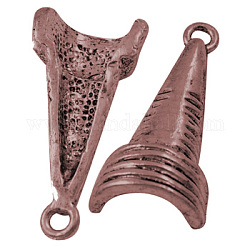 Alloy Pendants, Lead Free and Cadmium Free, Hat, Red Copper, 32x16x1mm, Hole: 2.5mm