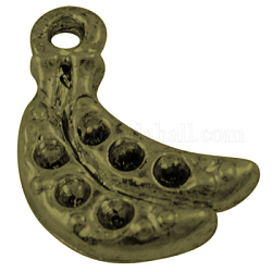 Banana Alloy Pendant Rhinestone Settings, Lead Free & Cadmium Free & Nickel Free, Antique Bronze, 16mm long, 7.5mm wide, 2.5mm thick, hole: 1.5mm