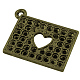 Alliage rectangle supports pendentif en strass EBB011Y-AB-1